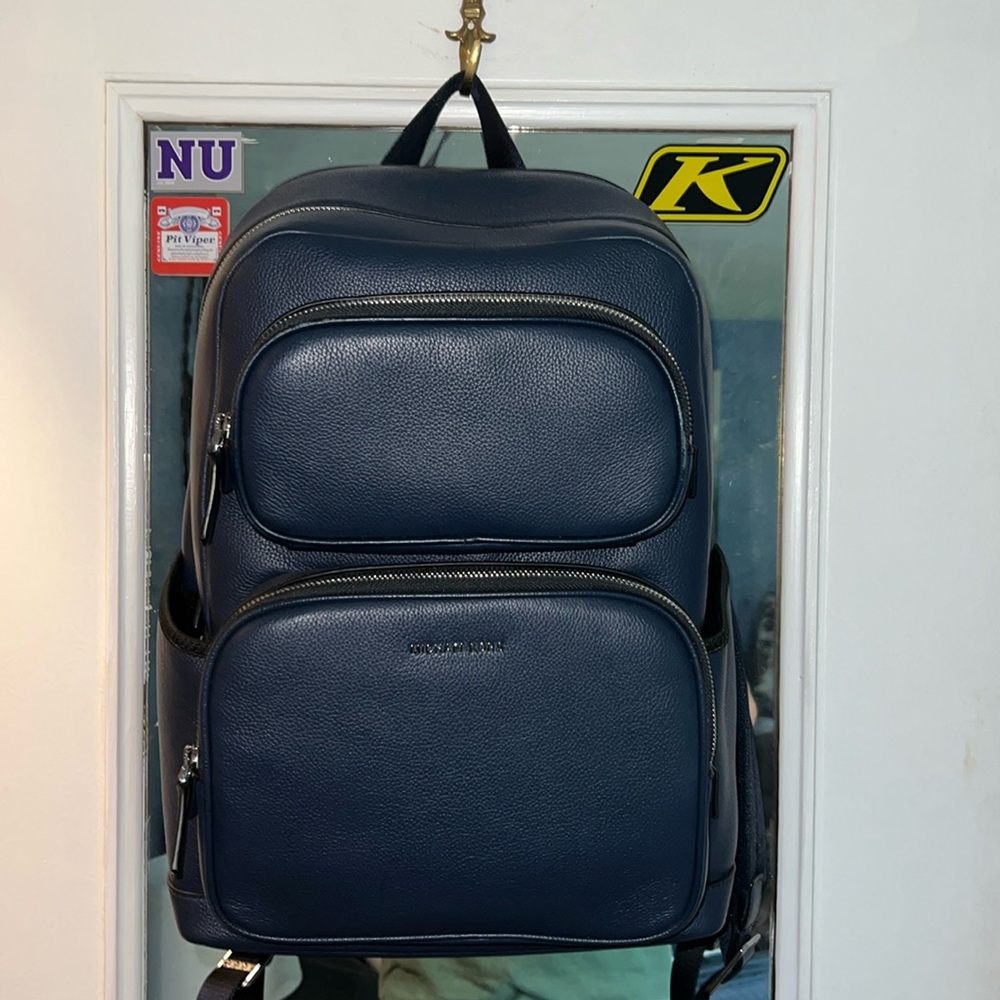 Michael Kors Navy Blue Leather Backpack
